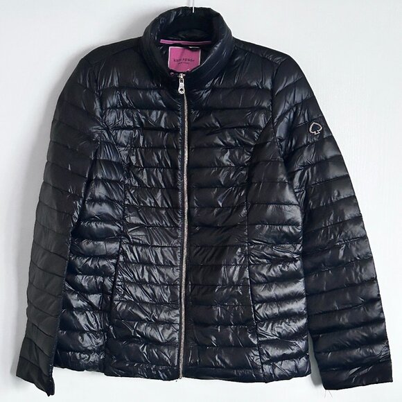Kate Spade Down Puffer Hooded Black Jacket Womens - Picture 1 of 11